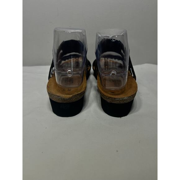 Naot Sandals Nancy Wedge Black Patent Leather Vacation Comfy Casual Travel 39/8 - Picture 4 of 6